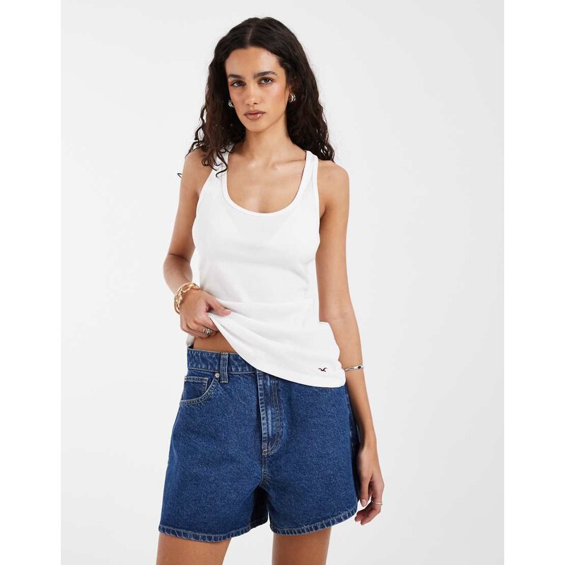 Hollister scoop neck tank top in white