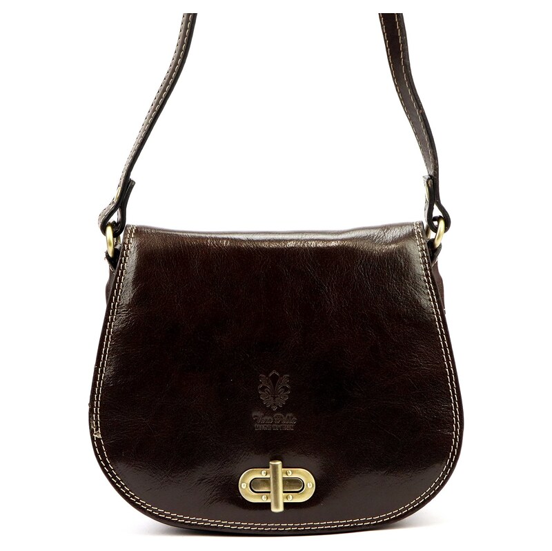 Kožená crossbody kabelka Florence 59 tmavě hnědá