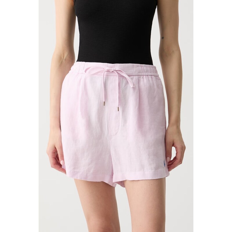 Polo Ralph Lauren šortky dámské lněné LINEN-WVN-SHORTS