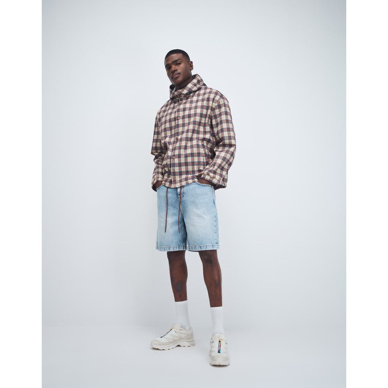ASOS DESIGN mid length denim jorts in light blue wash