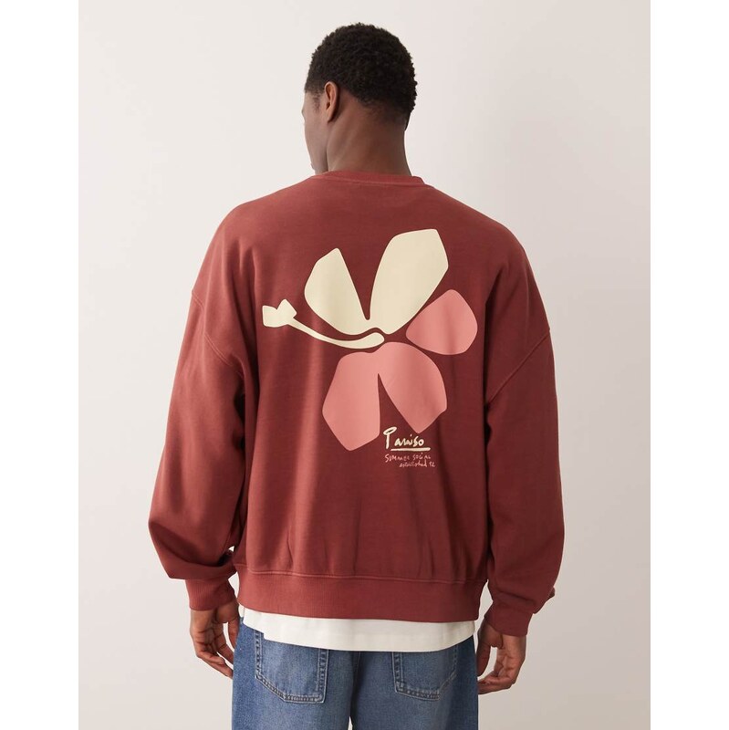 ASOS DESIGN extreme oversized sweatshirt with floral print in