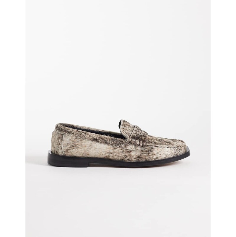 Pompeii UK Pompeii vega pony hair loafers in natural-Neutral