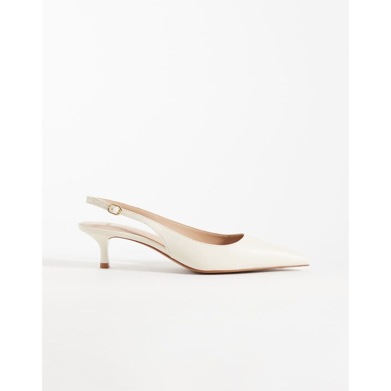 Mango slingback kitten court heel in beige-Neutral