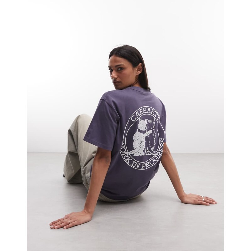 Carhartt WIP hugging cats t-shirt in purple