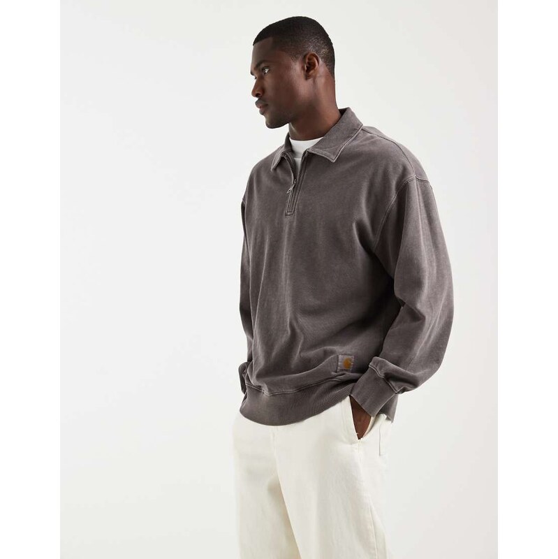 Carhartt WIP harper polo sweatshirt in brown