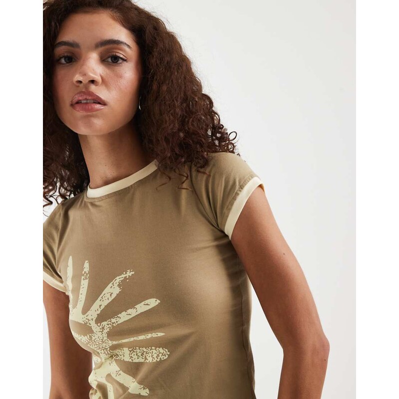 Motel Sutin tee in olive-Green