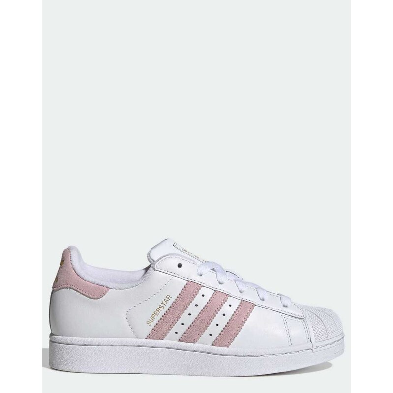 adidas Originals Superstar II trainers in white and pink