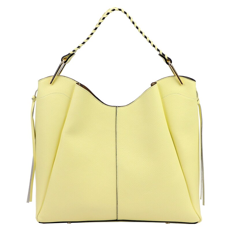 Kožená shopper bag kabelka Luka 26-080 žlutá