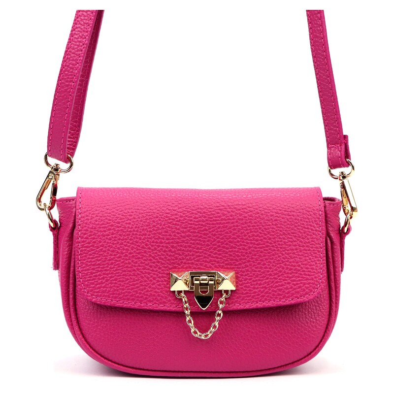 Luka Kožená crossbody kabelka 26-125 DL fuchsiová