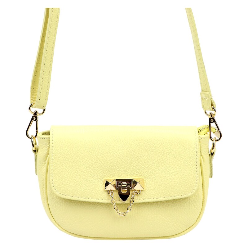 Luka Kožená crossbody kabelka 26-125 DL žlutá