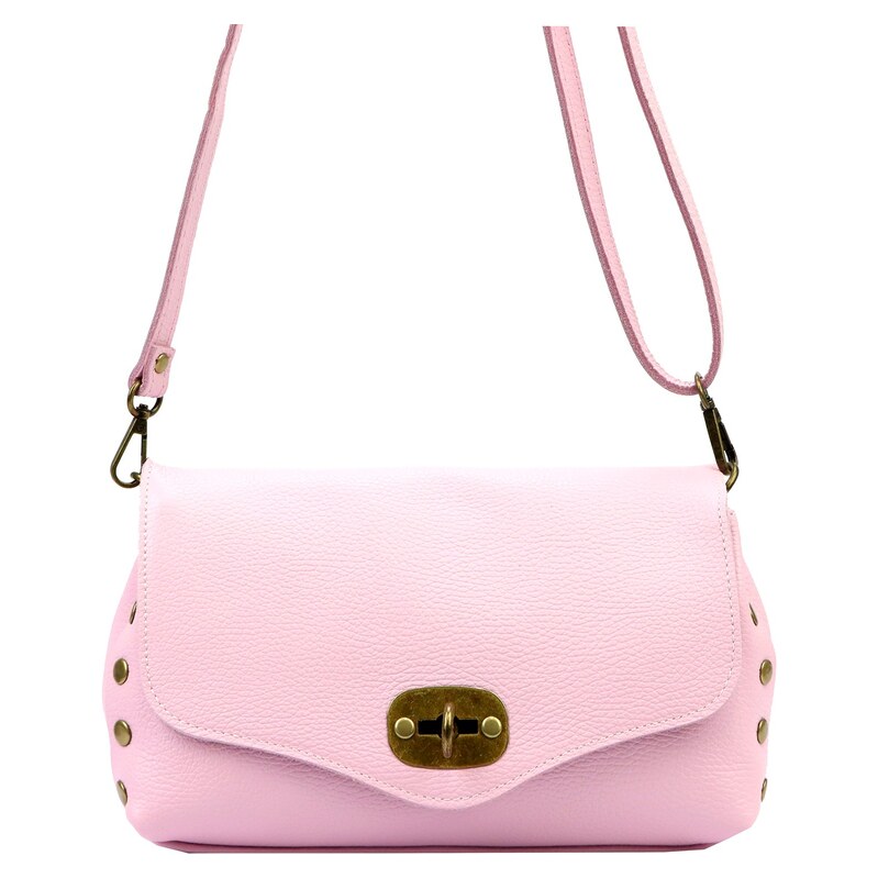 Kožená crossbody kabelka Luka 26–121 růžová