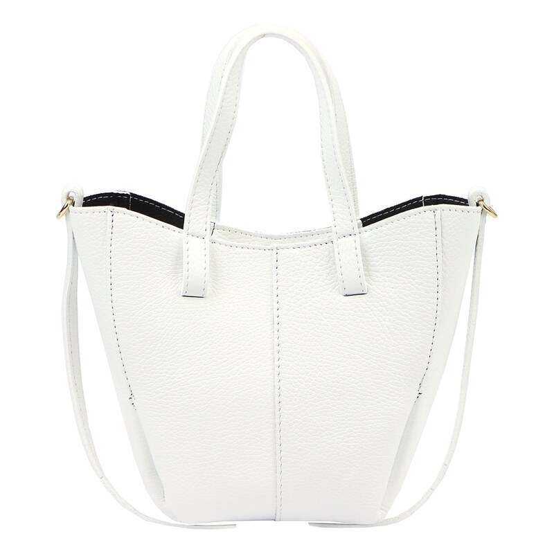 Kožená shopper bag kabelka Luka 26–124 bílá