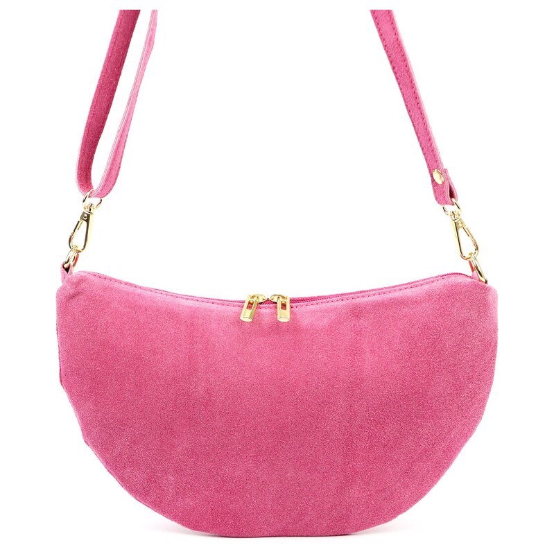 Kožená crossbody kabelka Luka 26-128 růžová