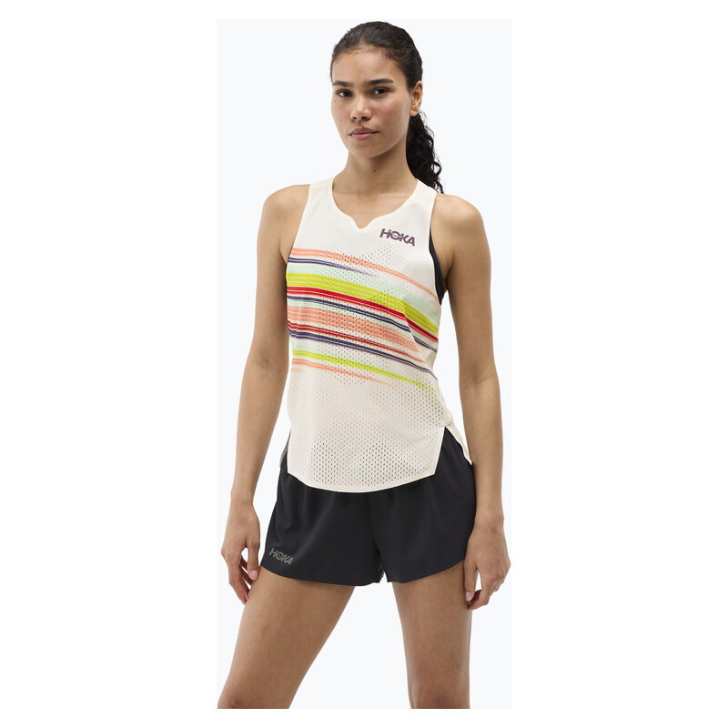 Dámské běžecké tričko HOKA Race Day Singlet alabaster flare