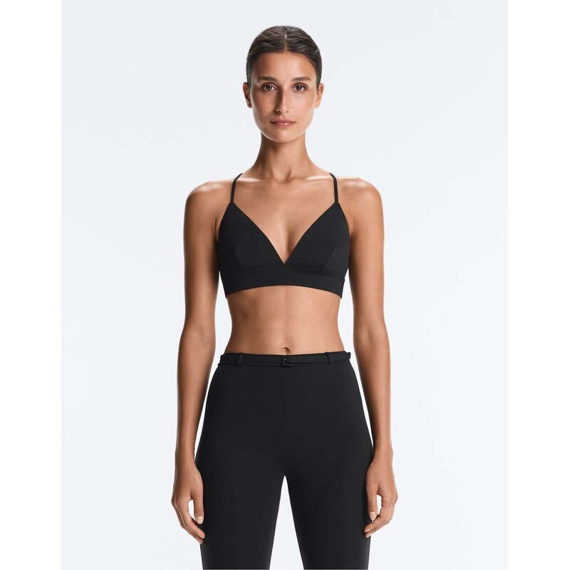 OYSHO Comfortlux light support triangle sports bra in black