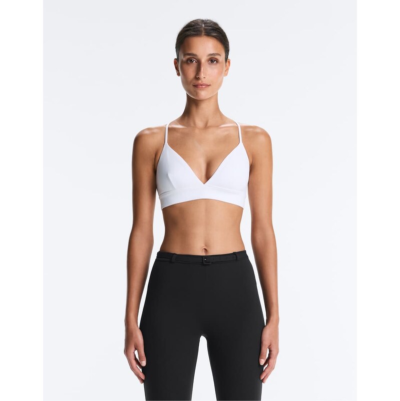 OYSHO Comfortlux light support triangle sports bra in off-white