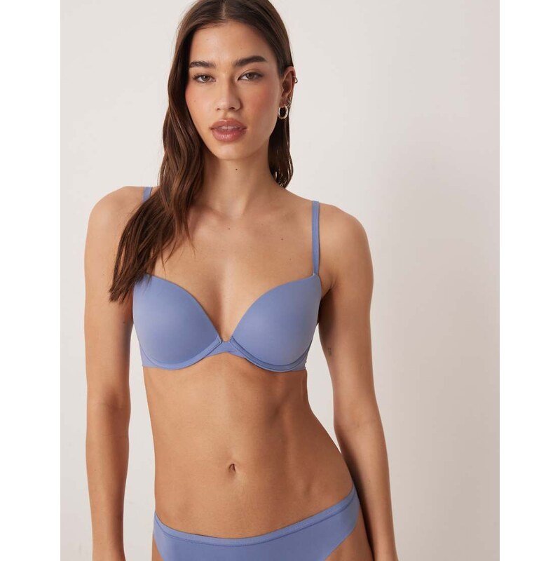 Calvin Klein Perfectly Fit push up plunge bra in blue