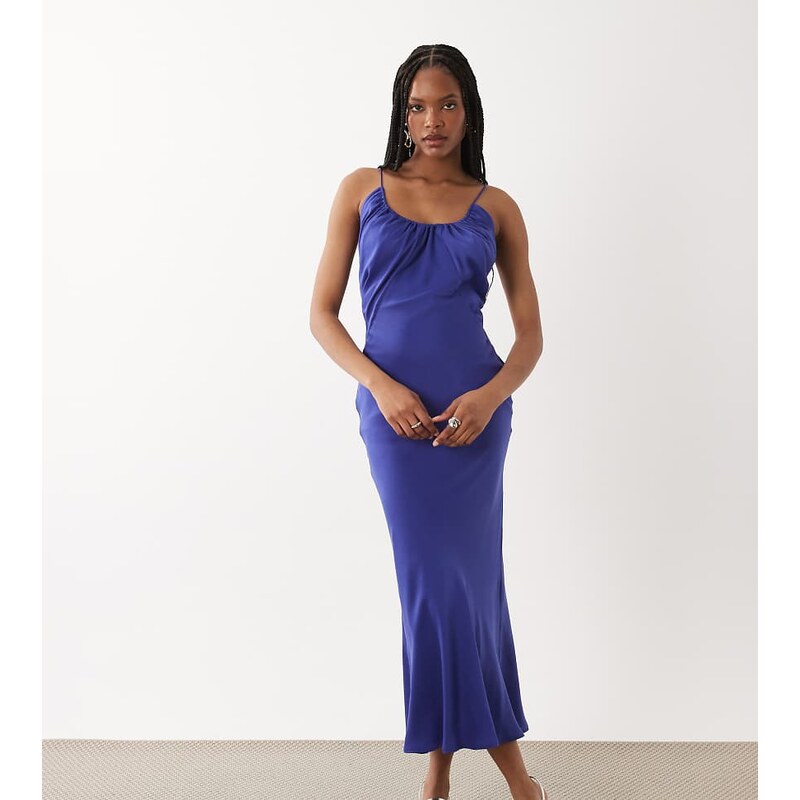 ASOS Tall ASOS DESIGN Tall scoop neck bias cut midaxi dress in