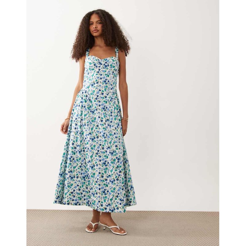 Abercrombie & Fitch corset detail maxi dress with bulit in bra