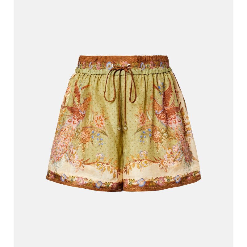 Zimmermann Indra printed silk shorts