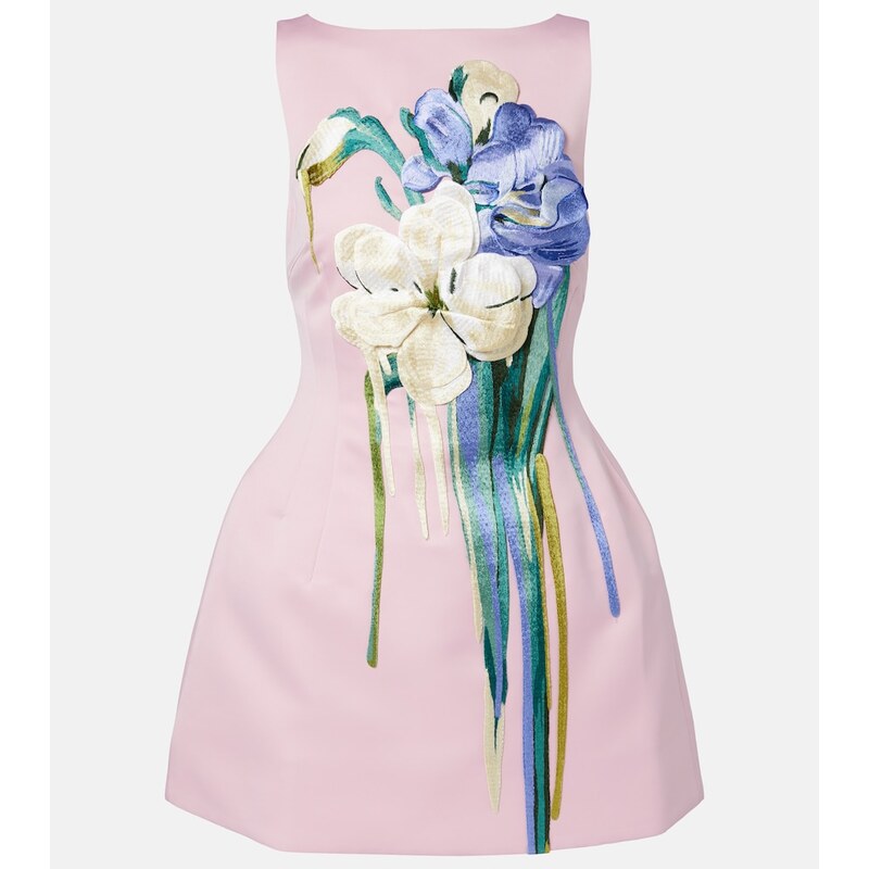 Leo Lin Ali floral-appliquÃ minidress