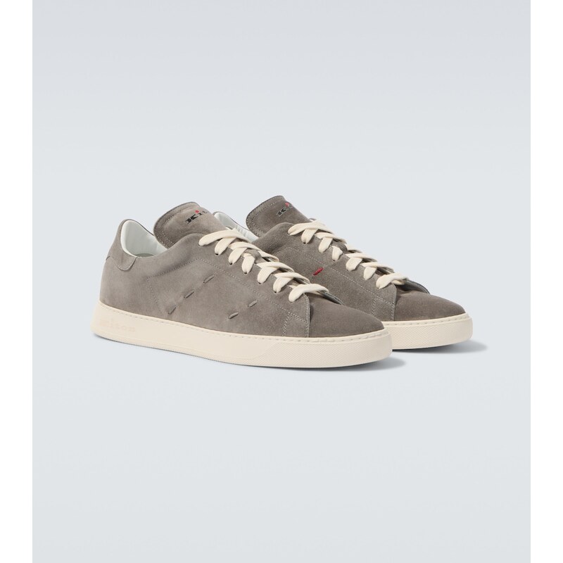 Pánové tenisky Kiton Suede v barvě šedá