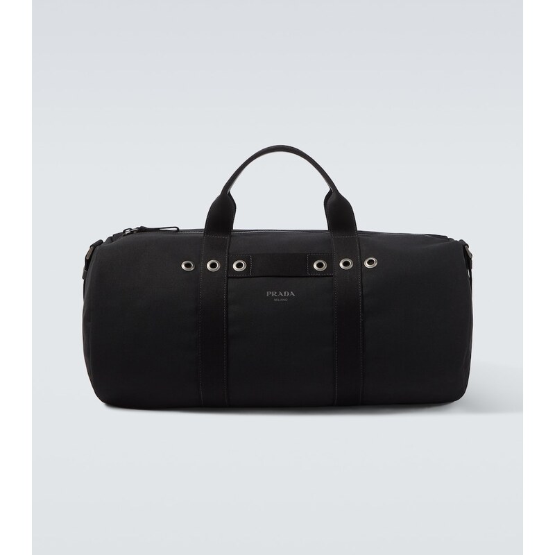 Prada Canvas duffel bag v barvě černá s lehkou texturou