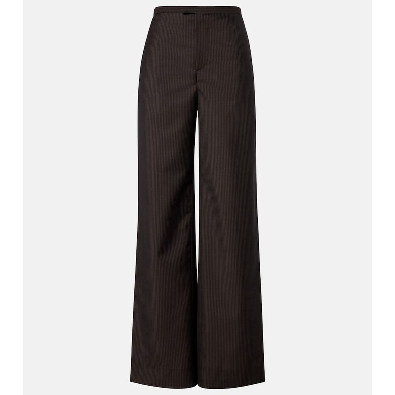 Gucci Pinstripe wool and mohair wide-leg pants