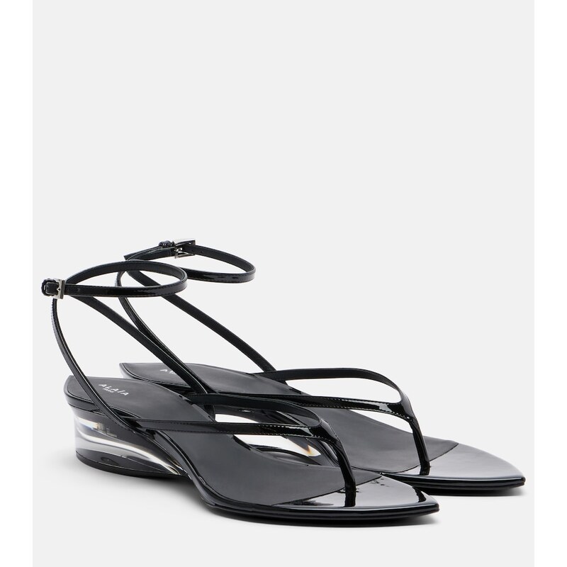 Alaïa Invisible patent leather thong sandals