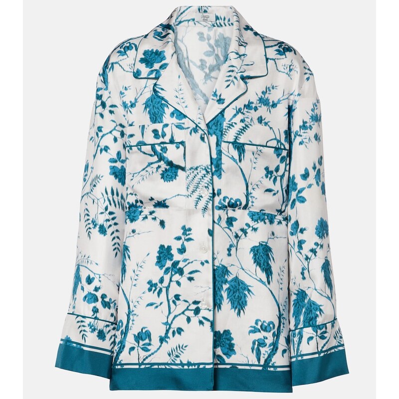 Erdem Floral silk pajama shirt