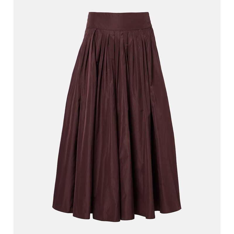 S Max Mara Pleated taffeta midi skirt