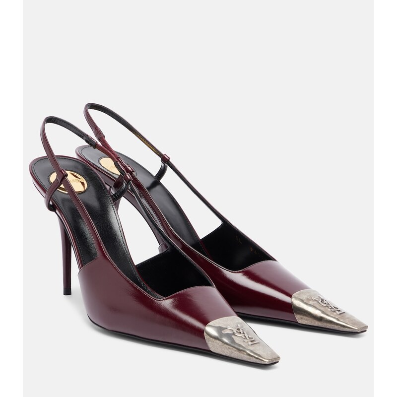Saint Laurent Jeanne leather slingback pumps