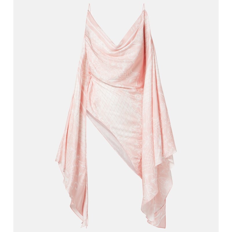 Asymetrický top Balmain v barvě Ojd Rose/Blanc