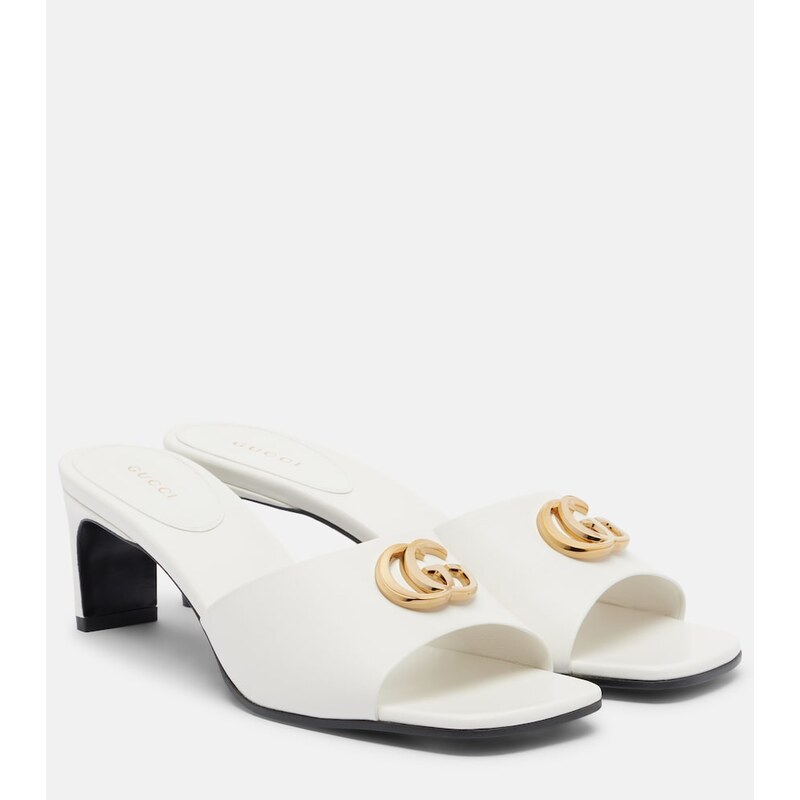 Gucci Double G leather mules