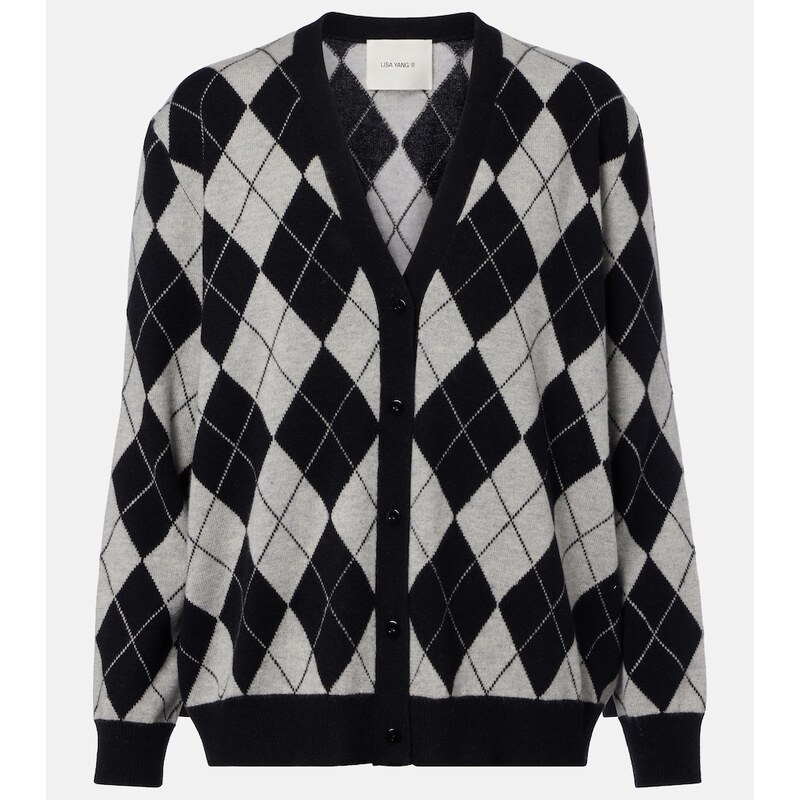 Lisa Yang Raelyn argyle cashmere cardigan