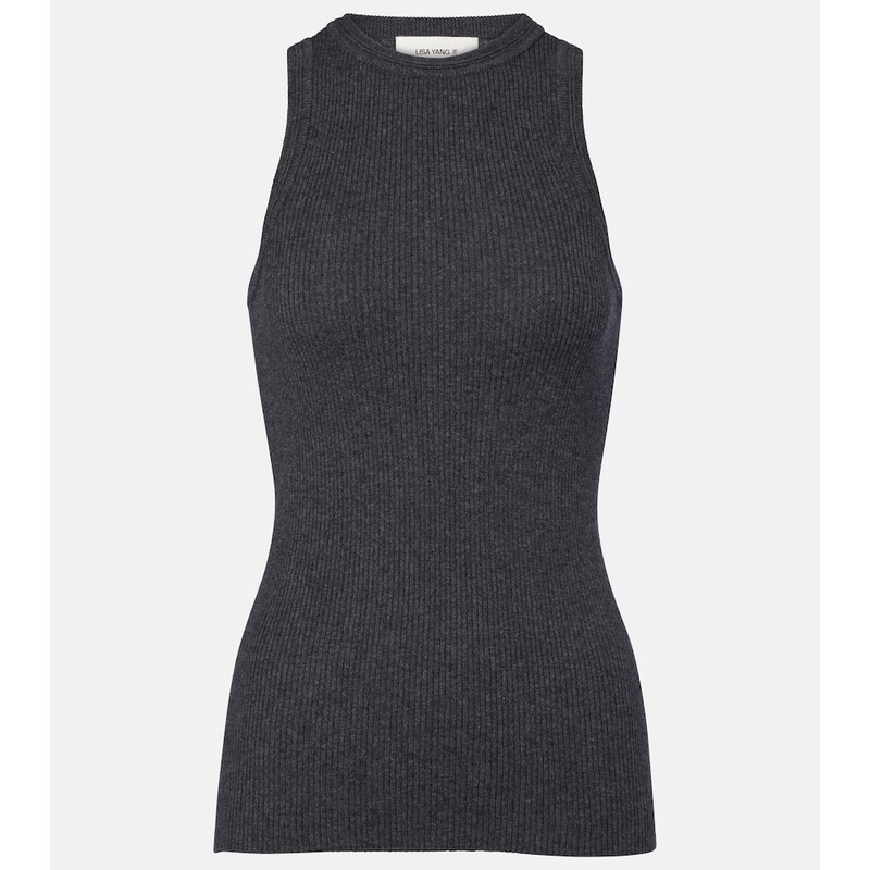 Lisa Yang Amya ribbed-knit cotton and cashmere tank top