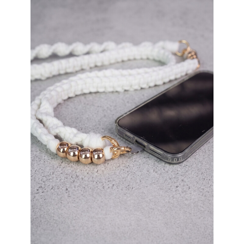 DOKE popruh na telefon GOLD white