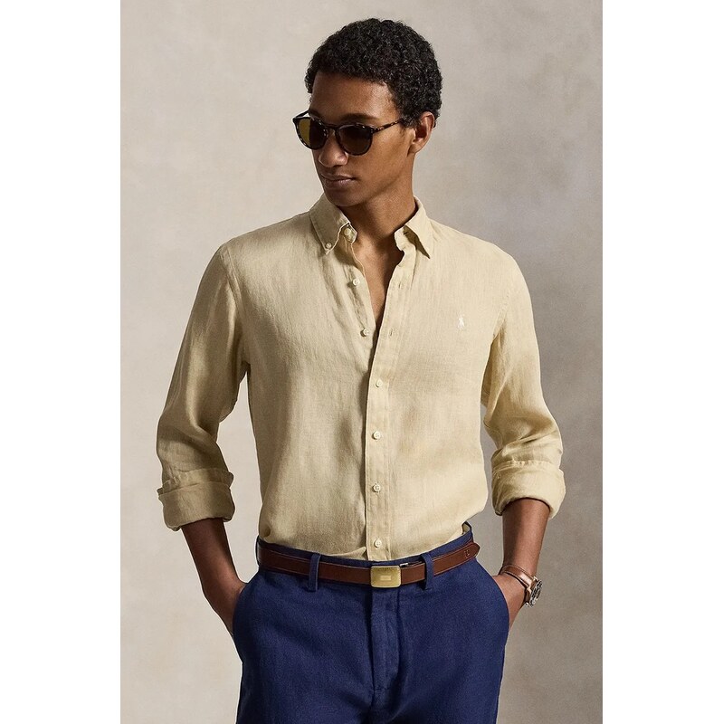 Polo Ralph Lauren košile pánská lněná Long Sleeve Sport Shirt