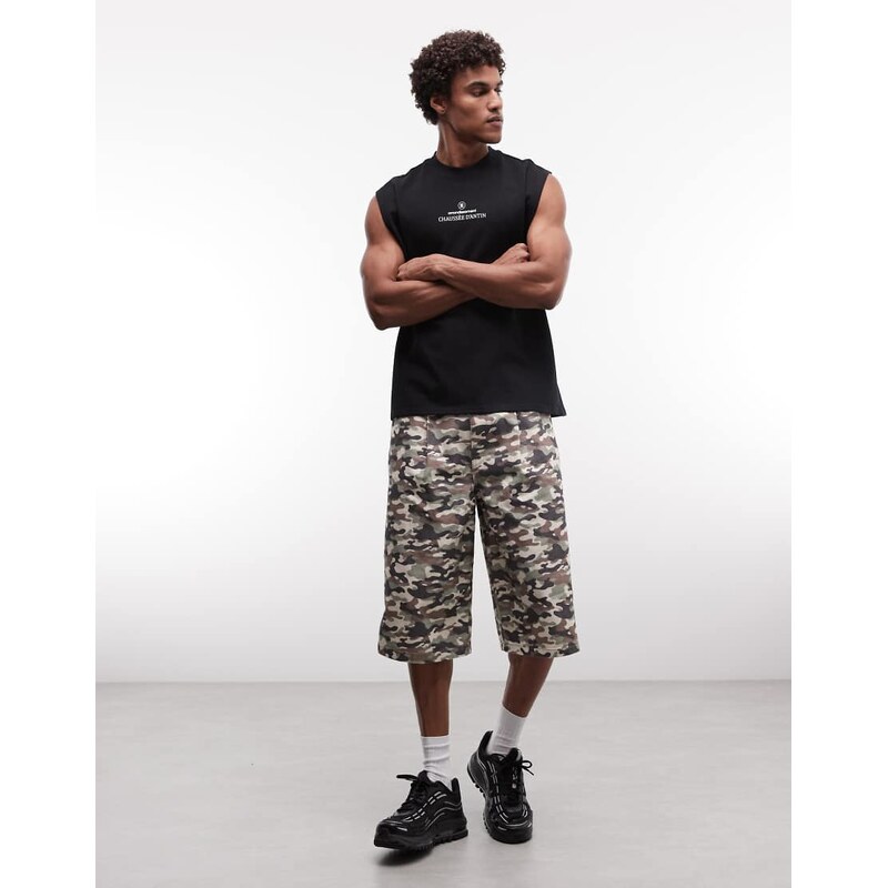 ASOS DESIGN Circular Design Collection super heavyweight oversized vest with back text print in black
