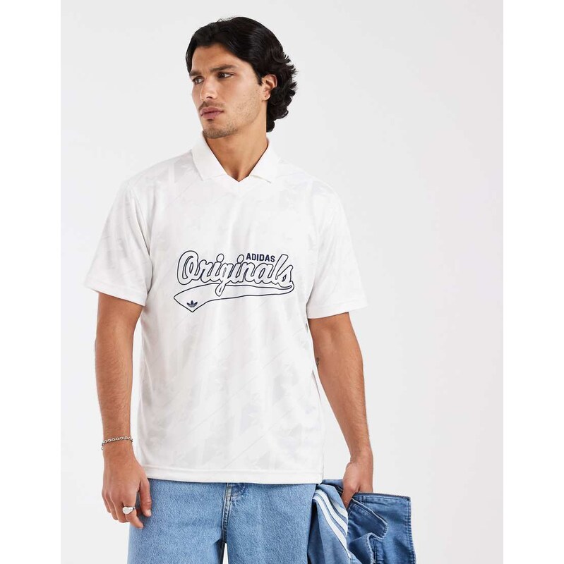 adidas Originals jacquard jersey in white
