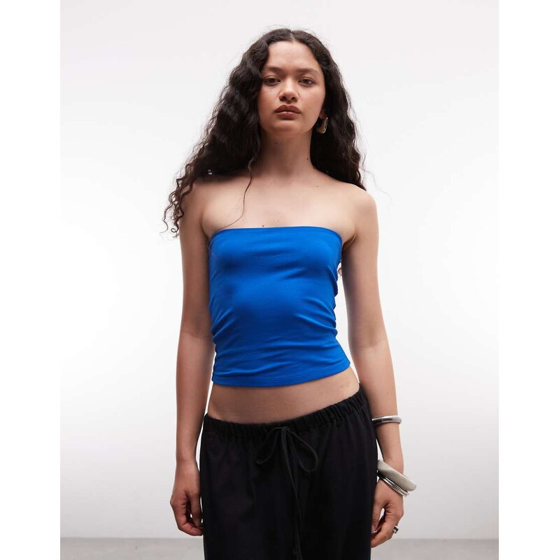 COLLUSION double layer bandeau top in blue