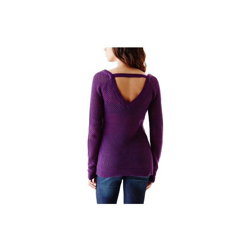 Svetr Guess Valencia Mesh Knit Sweater fialový