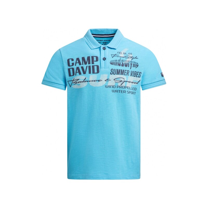 CAMP DAVID Polo tričko z pike s artworky a 3D detaily