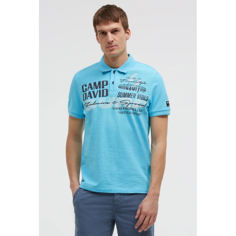 CAMP DAVID Polo tričko z pike s artworky a 3D detaily