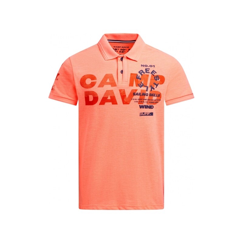 CAMP DAVID Polo tričko z pike s artworky a 3D detaily