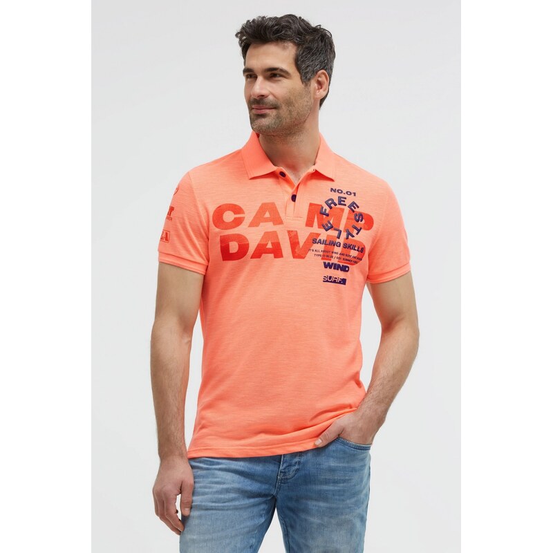 CAMP DAVID Polo tričko z pike s artworky a 3D detaily