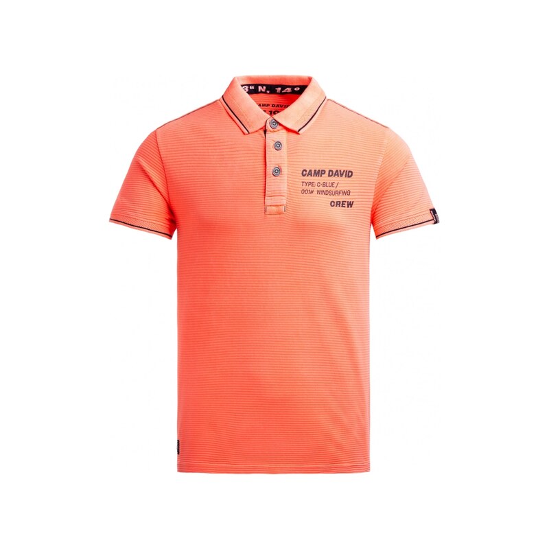 CAMP DAVID Polo tričko s texturovanými detaily