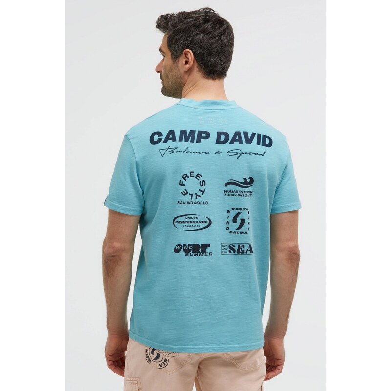 CAMP DAVID Tričko ze sluboveho pike s artworkem na zadech