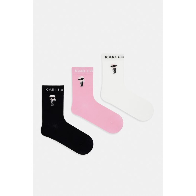Karl Lagerfeld ponožky dámské s bavlnou K/IKON 3-pack