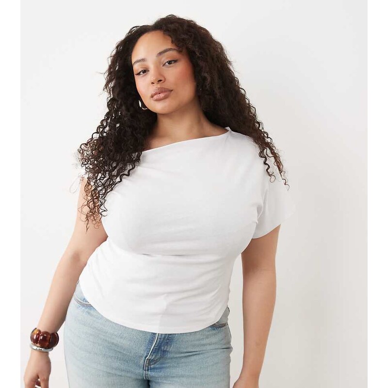 ASOS Curve ASOS DESIGN Curve ruched sleeve fallen shoulder